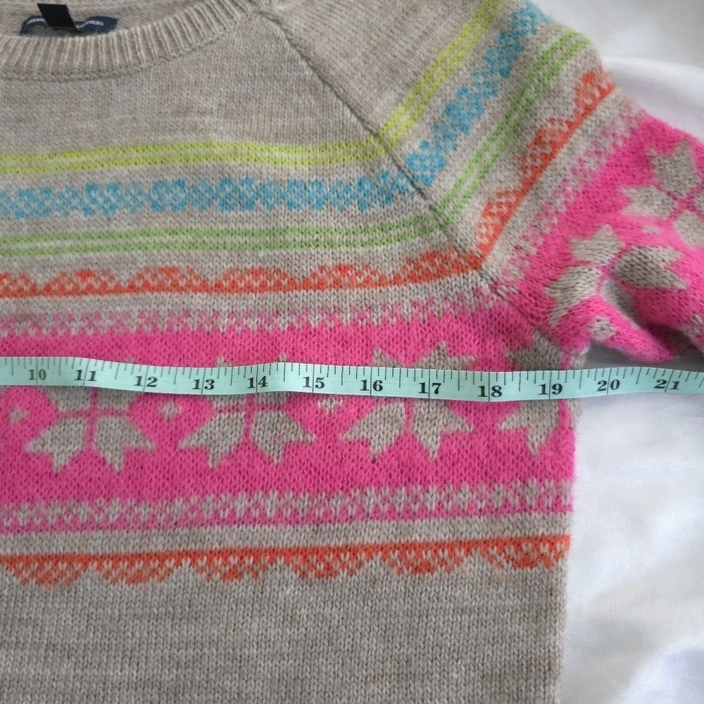 American Eagle Wool/ Mohair Blend Women's Multicolor Patterned Sweater - Picture 3 of 6